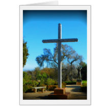 Cruz y estatua tarjeta