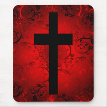 CRUZ Y MODELO ROJO FLORAL ALFOMBRILLAS DE RATONES