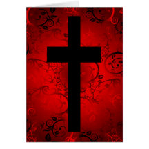 CRUZ Y MODELO ROJO FLORAL FELICITACIÓN