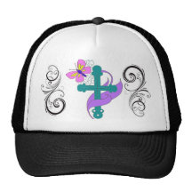 Cruz y remolinos gorras de camionero
