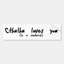 Cthulhu le ama pegatina de parachoque