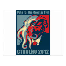 Cthulhu para el presidente 2012 postales