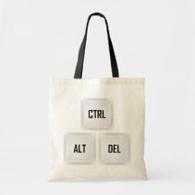 Ctrl Alt Del Bolsas Lienzo