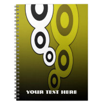 Cuaderno (amarillo) retro de la hélice