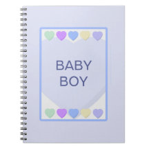 Cuaderno azul de los corazones del bebé
