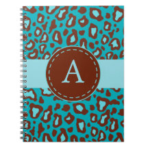 Cuaderno con monograma del estampado leopardo