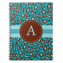 Cuaderno con monograma del estampado leopardo