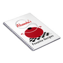 Cuaderno de cocinar rojo de la receta del pote