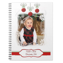 Cuaderno de encargo del navidad del bebé de la fot