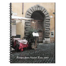 Cuaderno - el rojo presenta recetas de Italia