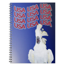 Cuaderno espiral de los E.E.U.U. del Cockatoo