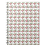 Cuaderno espiral, modelo del muérdago, rojo y verd