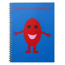 Cuaderno feliz del personalizable de la uva roja