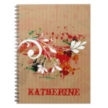 Cuaderno floral de la salpicadura del Grunge