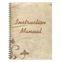 Cuaderno manual envejecido de la instrucción de la