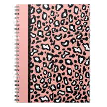 Cuaderno rosado y negro del leopardo