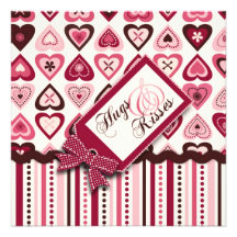 Cuadrado C de los dulces de los corazones Invitaciones Personales