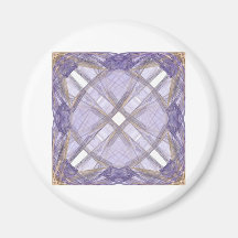 Cuadrado del arte del fractal de la cinta del azul imán de nevera