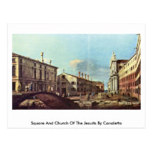 Cuadrado e iglesia de las jesuitas por Canaletto ( Tarjeta Postal