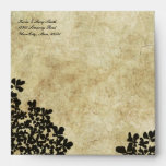 Cuadrado floral negro del vintage