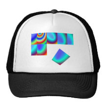 Cuadrados azules gorros bordados