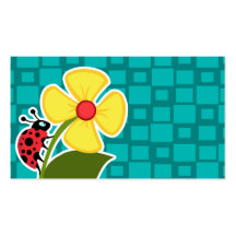 Cuadrados de la turquesa; Mariquita Tarjeta De Visita