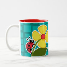 Cuadrados de la turquesa; Mariquita Taza