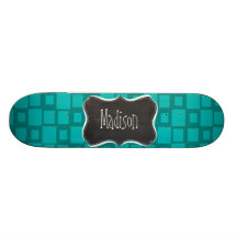 Cuadrados de la turquesa; Pizarra del vintage Patinetas Personalizadas