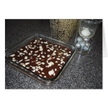 Cuadrados del caramelo del chocolate felicitación