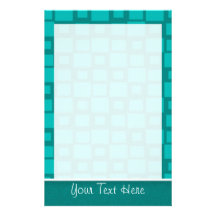 Cuadrados lindos de la turquesa papelería personalizada