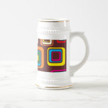 Cuadrados maravillosos del modelo de la teja 70s e taza de café