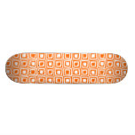 Cuadrados retros - blanco en el naranja patines 