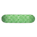 Cuadrados retros - blanco en verde monopatin