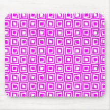 Cuadrados retros - magenta en blanco alfombrillas de ratones