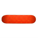 Cuadrados retros - rojo en el naranja patinetas personalizadas
