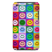 Cuadrados sonrientes de la cara del arco iris iPod touch Case-Mate protector