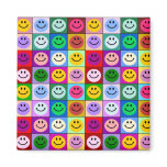 Cuadrados sonrientes de la cara del arco iris imanes