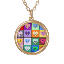 Cuadrados sonrientes de los corazones del arco iri joyerías