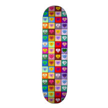 Cuadrados sonrientes de los corazones del arco iri patin personalizado