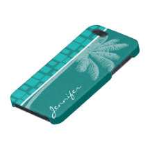 Cuadrados tropicales de la turquesa iPhone 5 protector