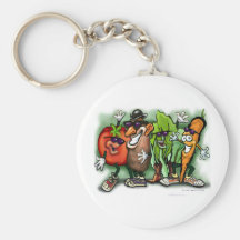 Cuadrilla del Veggie Llaveros Personalizados