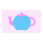 Cuadro rosado y azul de la tetera plantilla de tarjeta de negocio