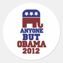 Cualquier persona pero Obama AntiObama 2012 Etiquetas Redondas
