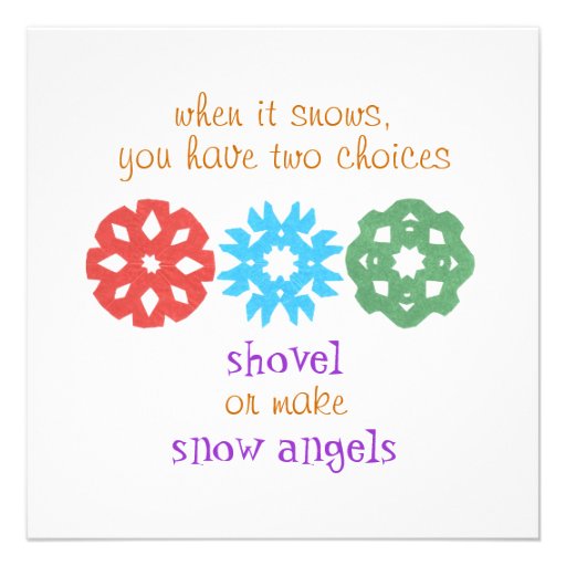 "Cuando nieva" tarjeta de la foto del día de fiest Comunicado Personalizado