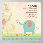Cuarto de niños unisex lindo del elefante de la fe poster