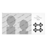 Cuatro flores negras elegantes. En blanco Tarjetas Personales Con Fotos