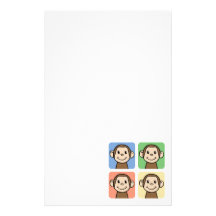 Cuatro monos papelería personalizada