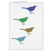 Cuatro pájaros felicitación