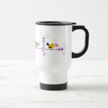 Cuatro pájaros preciosos taza de café