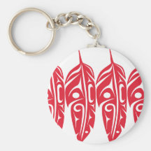 Cuatro plumas rojas de Eagle Llaveros
